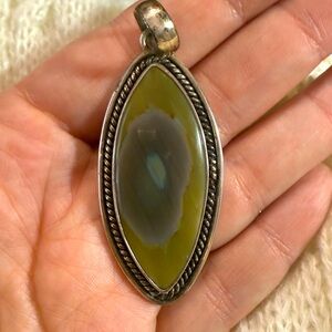 Imperial jasper sterling silver pendant - one of a kind